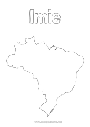 Rysunek za darmo Geografia Brazylia Mapa krajów