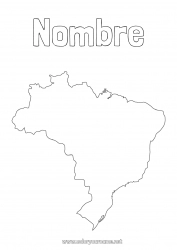 Dibujo libre Geografía Brasil Mapa del pais