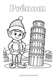 Coloriage à personnaliser Lutins de Noël Coloriages lutins Italie