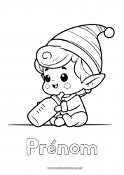 Coloriage à personnaliser Lutins de Noël Coloriages lutins Bébé