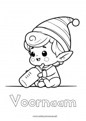 Gratis tekening Kerstelf Elfjes kleurplaten Baby