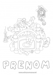 Coloriage gratuit Père Noël Noël Réveil