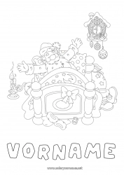 Malvorlage anpassen Weihnachtsmann Weihnachten Wecker