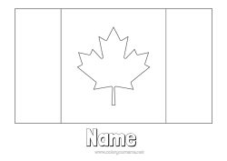 Colouring to customise Geography Canada Flag Maple