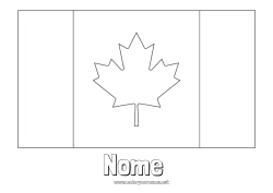 Colorare per personalizzare Geografia Canada Bandiera