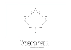 Gratis kleurplaat Geografie Canada Vlag Esdoorn