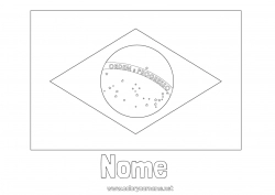 Colorare per personalizzare Geografia Bandiera Brasile