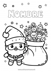 Colorear para personalizar Papá Noel Kawaii Capucha Juguetes Juegos y juguetes