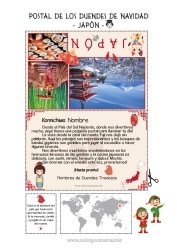 Colorear para personalizar Japón Viaje del duende navideño Tarjeta postal Tarjeta postal de varios duendes