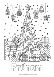 Coloriage gratuit Cadeaux Sapin de Noël Noël