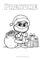 Pagină de colorat personalizată Cadouri Hota Grinch