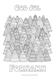 Färgläggningssida att anpassa Komplexa målarbilder Zentangle Gran