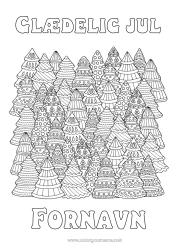 Farvelægningssiden tilpasning Komplekse farvelægninger Zentangle Grantræ