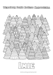 Kolorowanka do personalizacji Złożone kolorowanki Zentangle Choinka