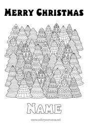 Free coloring Complex coloring pages Zentangle Fir