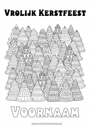 Gratis tekening Complex Kleurplaten Zentangle Kerstboom