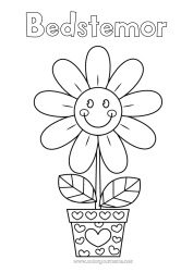 Farvelægningssiden for børn Blomster Nem farvelægning