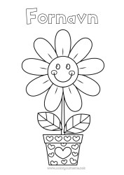 Fargeleggingssiden å tilpasse Blomster Enkle fargelegginger