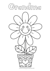 Free coloring Flowers Easy coloring pages
