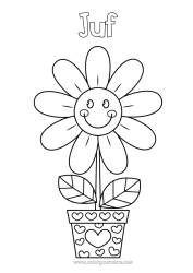 Gratis kleurplaat Bloemen Eenvoudige kleurplaten