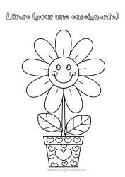 Färgläggningssida för barn Blommor Lätta målarbilder