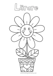 Gratis färgläggning Blommor Lätta målarbilder