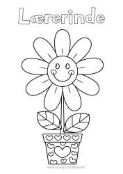 Farvelægningssiden for børn Blomster Nem farvelægning