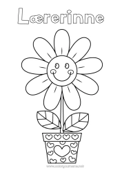 Fargeleggingssiden for barn Blomster Enkle fargelegginger