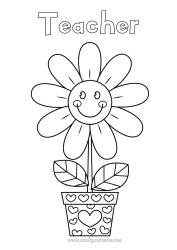 Free colouring Flowers Easy colouring pages