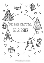 Desenho grátis Presentes Natal Zentangle Árvore de Natal Mensagem de 