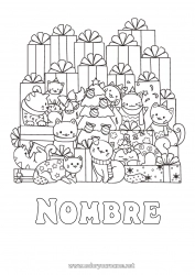 Dibujo libre Cat Regalos árbol de Navidad Navidad Kawaii Animales Perros y gatos