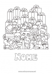 Disegno gratuito Gatto Regali Albero di Natale Natale Kawaii Animale CanI e gatti