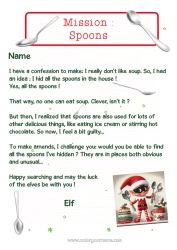 Free colouring Christmas Elves Christmas Elf's Mission