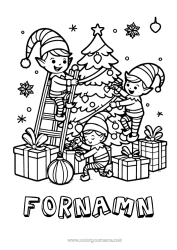 Gratis färgläggning Julgran Julnissar Tomtefärgläggningar