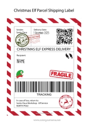 Free colouring Christmas Elves Letters from Mischievous Elves Letter from the Elf Shipping Label Elf