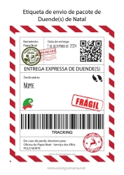 Desenho para personalizar Elfo de Natal Cartas de duendes travessos Etiqueta de envio Lutin
