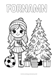 Gratis färgläggning Fotboll Julgran Flicka