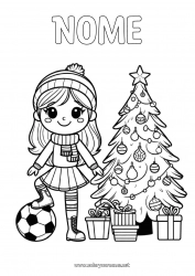 Desenho grátis Bola de futebol Árvore de Natal Menina