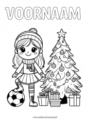 Gratis tekening Voetbal Kerstboom Meisje