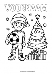 Gratis tekening Voetbal Kerstboom Jongen