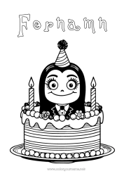 Gratis färgläggning Kaka Födelsedag Familjen Addams