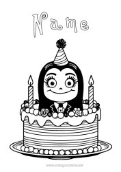 Colouring to customise Cake Birthday The Addams Family