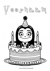 Gratis tekening Taart Verjaardag Familie Addams