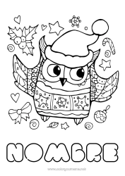 Dibujo libre Navidad Búho Animales Aves y mamíferos voladores