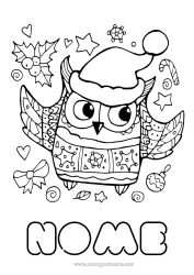 Disegno gratuito Natale Gufo, Civetta Animale Uccelli e mammiferi volanti