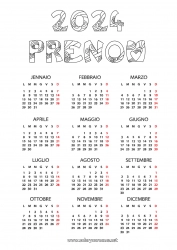 Dessin gratuit 2024 Calendriers et plannificateurs