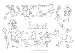 Free coloring Saint Nicholas Nikolaustag