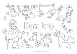 Colorear para personalizar San Nicolás Día de San Nicolás