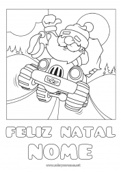 Desenho grátis Pai Natal Veículos Carro todo-terreno Voitures, vans et camping-cars Véhicules de course et circuits