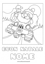 Disegno gratuito Babbo Natale Veicoli Auto fuoristrada Auto, van e camper Veicoli da corsa e circuiti